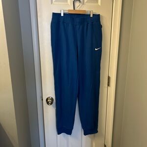 Nike Blue Sweatpants Tapered Fit Elastic Cuffs